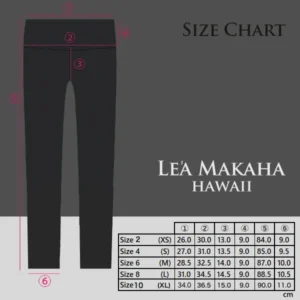 レアマカハのロングレギンス　サイズガイド