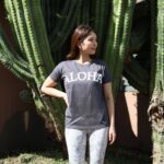 ALOHAロング丈Tシャツ（ダークグレー）