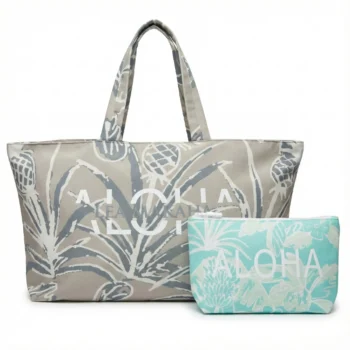 【ホリデーギフト】ビッグトート（チャイラテ）× まち付きポーチ（グリーン）